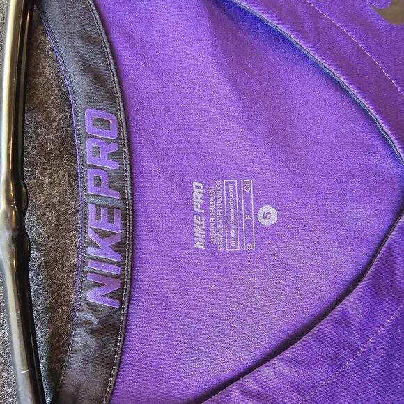Nike Pro Long Sleeve V-Neck Top - Women's Size S - Purple - Picture 4 of 6